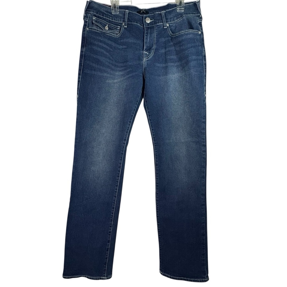 True Religion Dark Blue Denim Ricky Straight Jeans 34